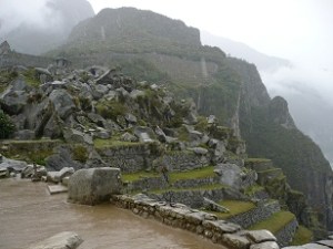 Quarry, Machu Picchu, Peru: sky and clouds meet mountain and earth